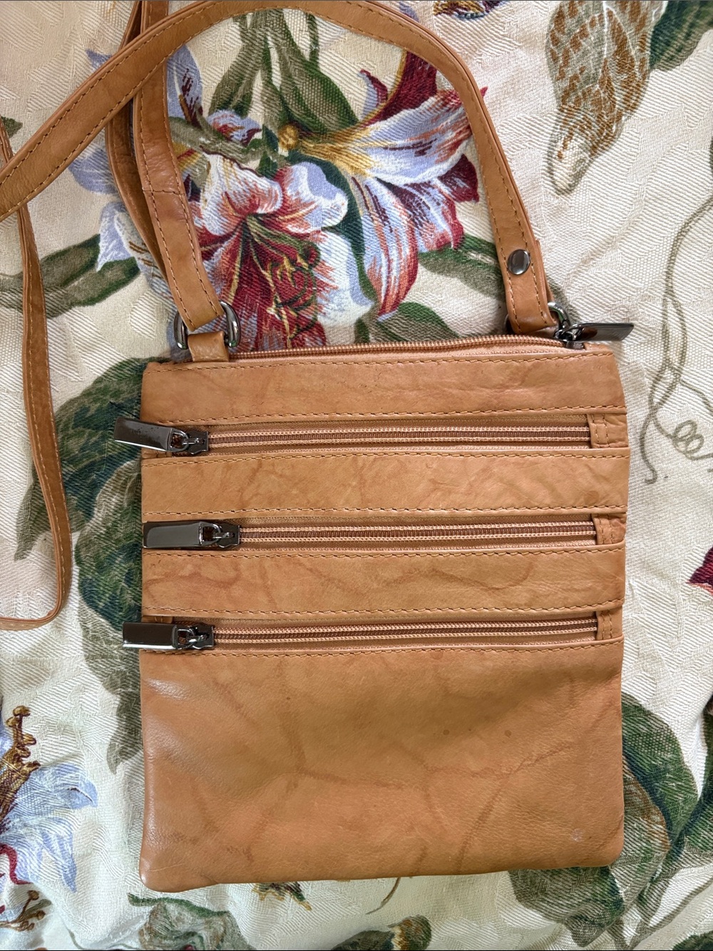 Tan Crossbody Zip-Front Women's Bag